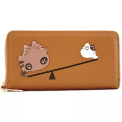 Cicás női pénztárca libikókás, műbőr, barna