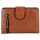 Női pénztárca kívül cipzárral, műbőr, barna