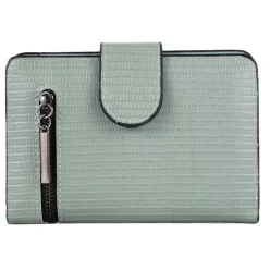 Női pénztárca kívül cipzárral, műbőr, zöld