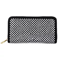 Női pénztárca kövekkel, műbőr, fekete