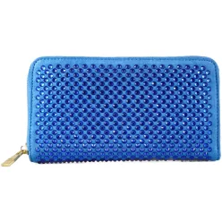 Női pénztárca kövekkel, műbőr, kék