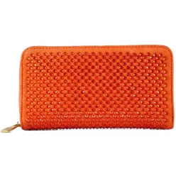 Női pénztárca kövekkel, műbőr, narancssárga