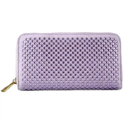 Női pénztárca kövekkel, műbőr, lila