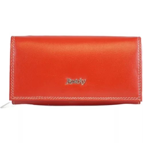 Roviczky női pénztárca dupla varrással, bőr, piros