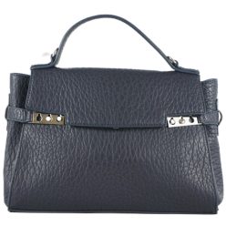 Bővíthető női kézitáska, műbőr, kék