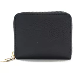 Egyszerű női pénztárca, műbőr, fekete