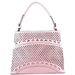   Silvia Rosa női kézitáska lézervágott mintával, műbőr, rózsaszín