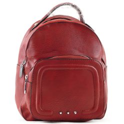   Silvia Rosa női hátitáska elöl nagy zsebbel, műbőr, piros