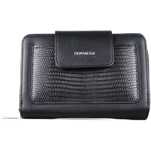 Silvia Rosa divatos női pénztárca, műbőr, fekete
