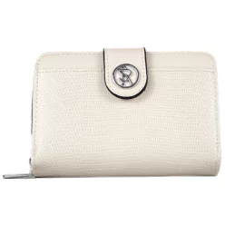 Silvia Rosa női pénztárca díszes csattal, műbőr, bézs