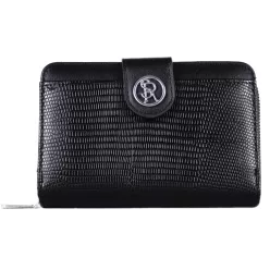   Silvia Rosa női pénztárca díszes csattal, műbőr, fekete