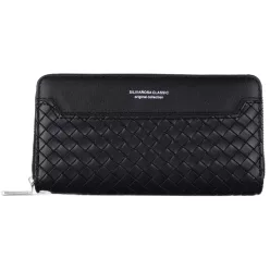   Silvia Rosa női pénztárca szőttes mintával, műbőr, fekete