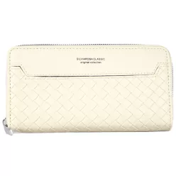   Silvia Rosa női pénztárca szőttes mintával, műbőr, törtfehér