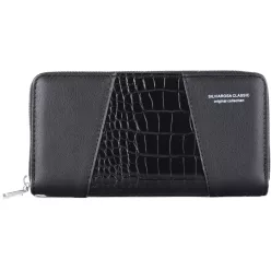   Silvia Rosa női pénztárca krokodilmintával, műbőr, fekete