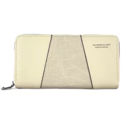   Silvia Rosa női pénztárca krokodilmintával, műbőr, törtfehér