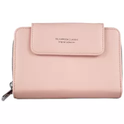   Silvia Rosa női pénztárca elején patenttal, műbőr, rózsaszín