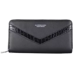 Silvia Rosa női pénztárca V mintával, műbőr, fekete