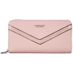   Silvia Rosa női pénztárca V mintával, műbőr, rózsaszín
