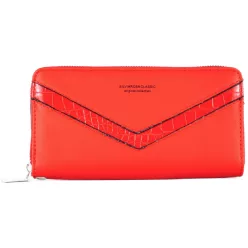 Silvia Rosa női pénztárca V mintával, műbőr, piros