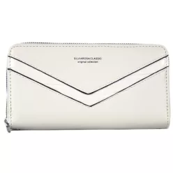 Silvia Rosa női pénztárca V mintával, műbőr, fehér