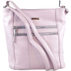   Silvia Rosa női válltáska elöl két vízszintes zsebbel, műbőr, lila