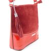 Silvia Rosa elegáns női keresztpántos táska, velúr, piros