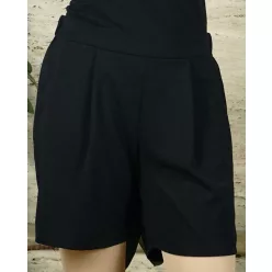 Női rövidnadrág elején zsebekkel, fekete