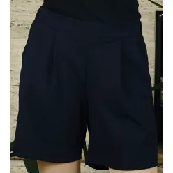 Női rövidnadrág elején zsebekkel, kék