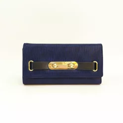 Kígyóbőr mintás női pénztárca, műbőr, kék